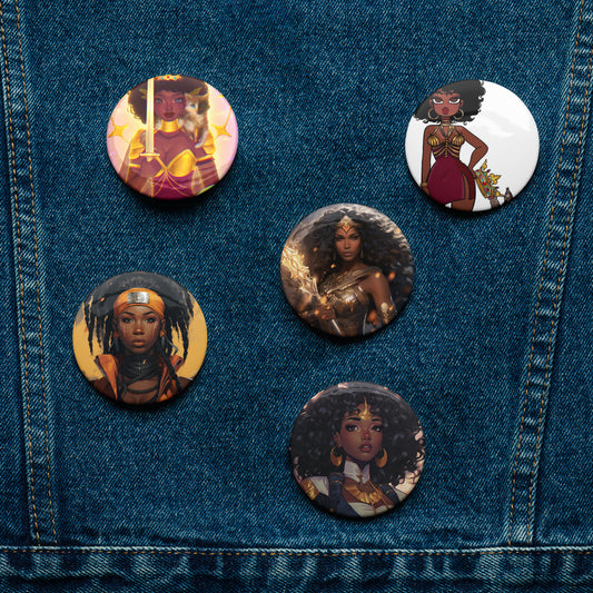 Set of pin buttons